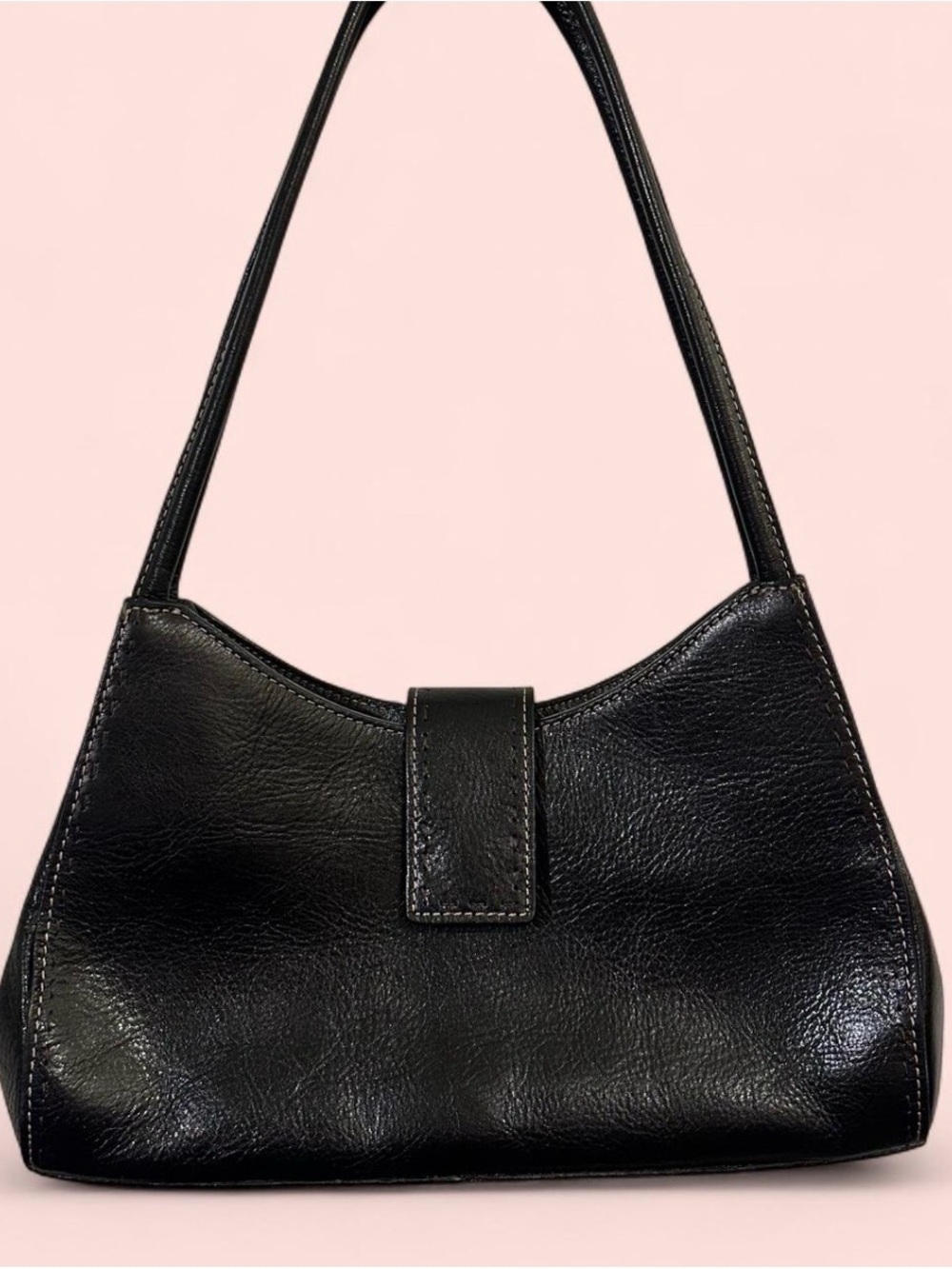 Classic Black Leather Shoulder Bag - Sleek Women’s Handbag